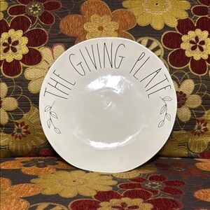 Rae Dunn White Ceramic Giving Plate
